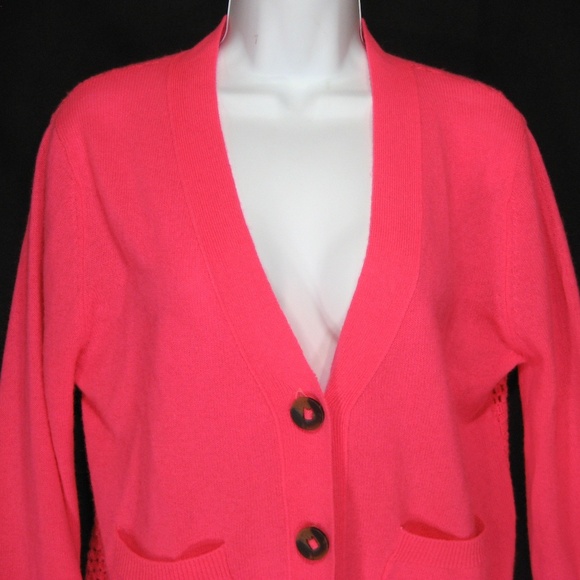 BRODIE ⚜ WOMEN PINK CASHMERE FASHION LONG SLIVE CARDIGAN - Picture 4 of 6